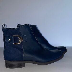Tommy Hilfiger Blue Ankle Boots with Gold Hardware